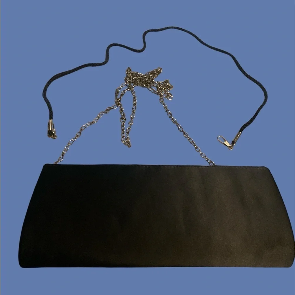 Chic Black Beaded Clutch